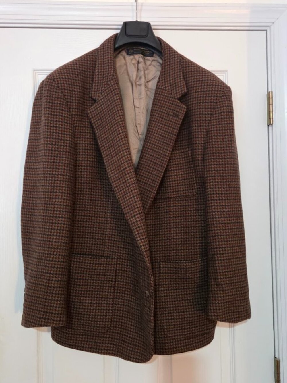 Vintage Brooks Brothers Wool Sport Coat Mens 46 Short (*Brown Red & Green Check)